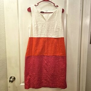 Talbots women's midi sheath colorblock dress size 8